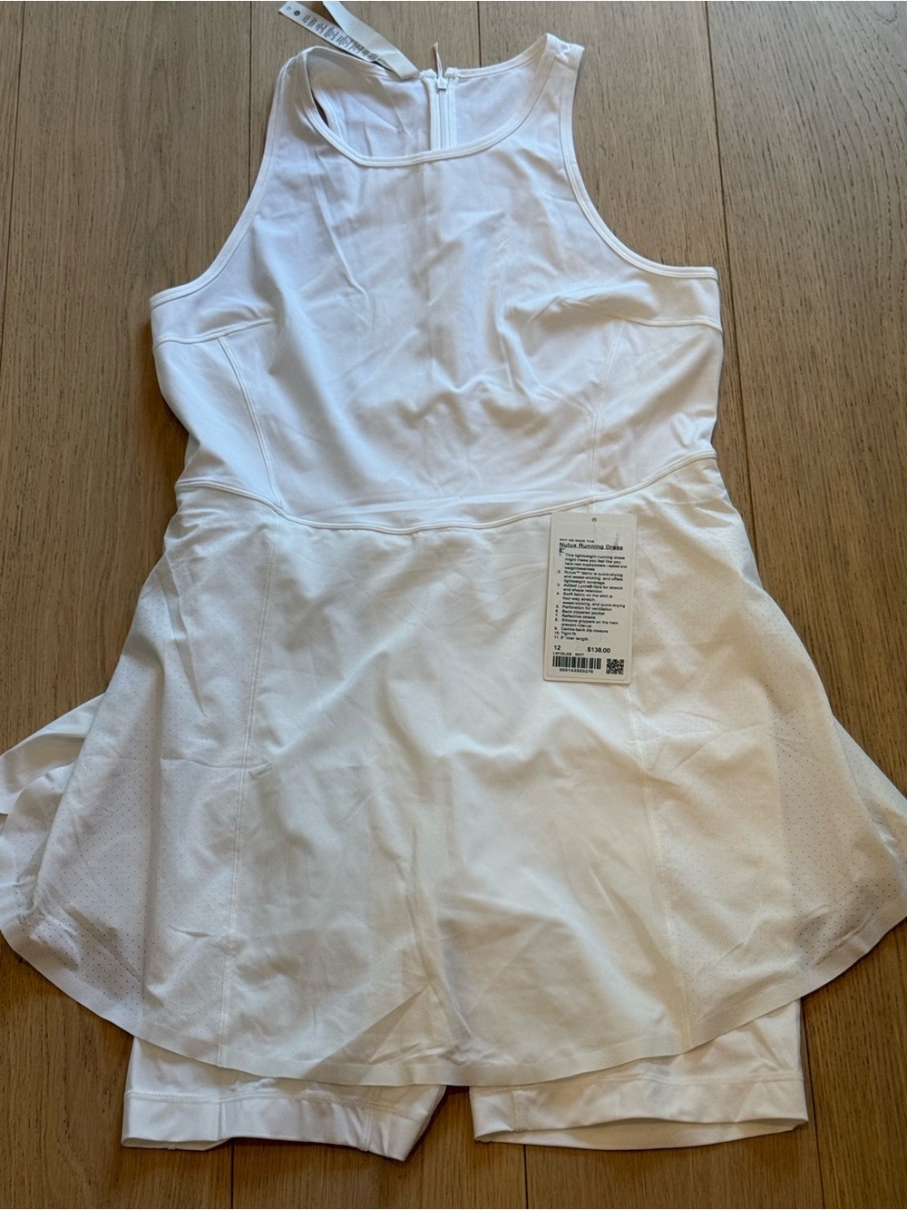 Lululemon Nulux Running Dress White Size 12 Tennis Athletic Dress Skort Dress